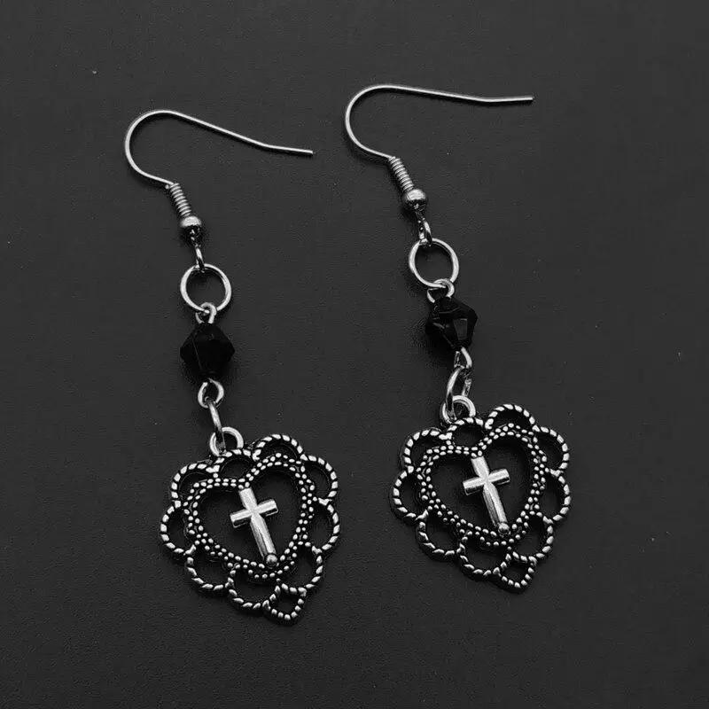 Dangling Cross Earrings